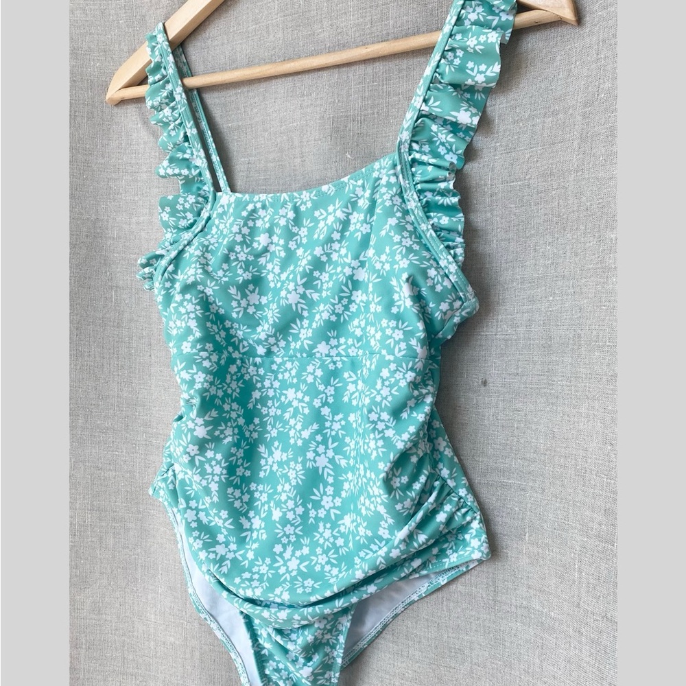 SHEIN Kids Swim One Piece in Aqua Floral